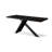 Black Rectangular Solid Wood+Iron Dining Table-1970610421