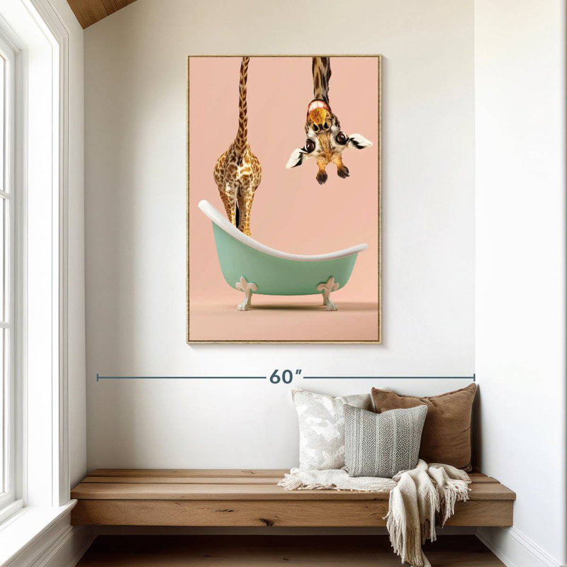 Baignoire girafe Mattson Silly, Floating Frame Natural Wood, 31 po x 46 po