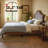 Solid Wood Bed Frame with Upholstered Headboard, Modern Design, No Box Spring Needed-1108145655-1108145653