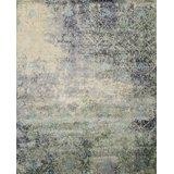 European Reserve Handmade Silk and Wool Floral and Geometric Area Rug