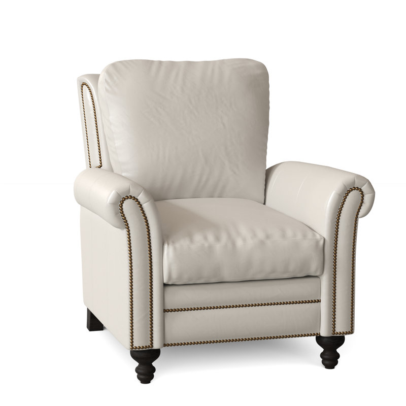 Richardson Recliner, Aline Fumo Genuine Leather, Cobblestone, French Natural