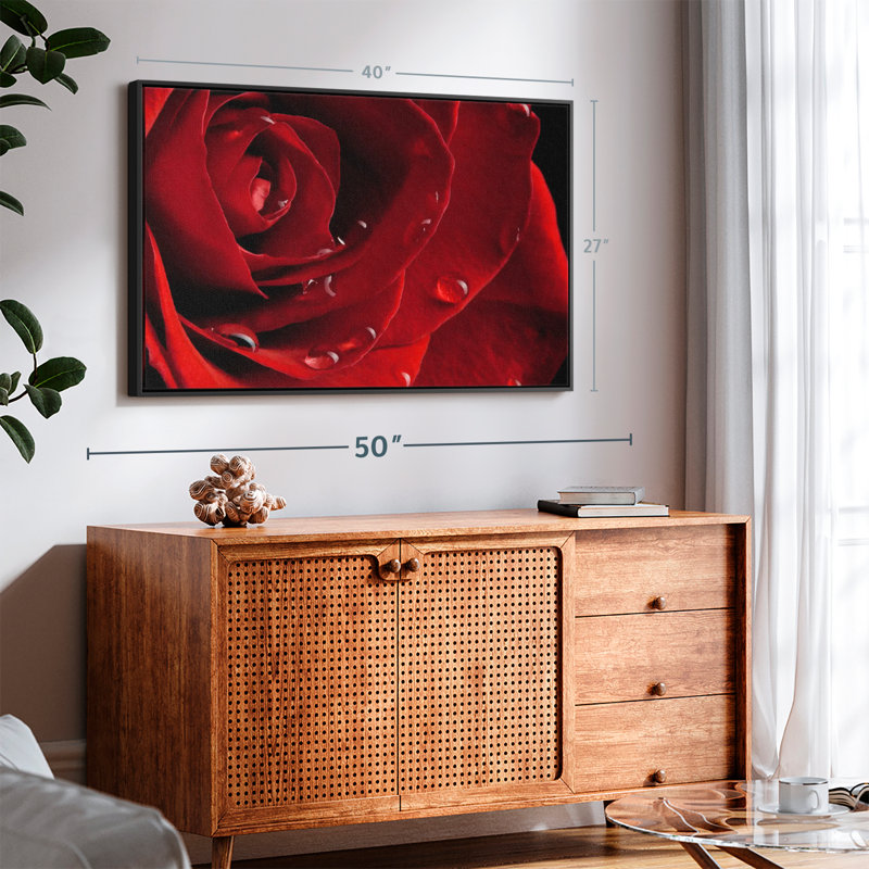 Impression sur toile Fresh Red Rose, H 27 po x l 40 po