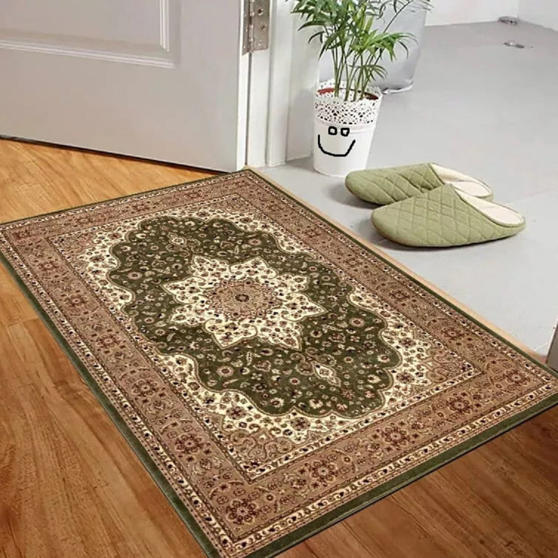 Floral Indoor Doormat, Green