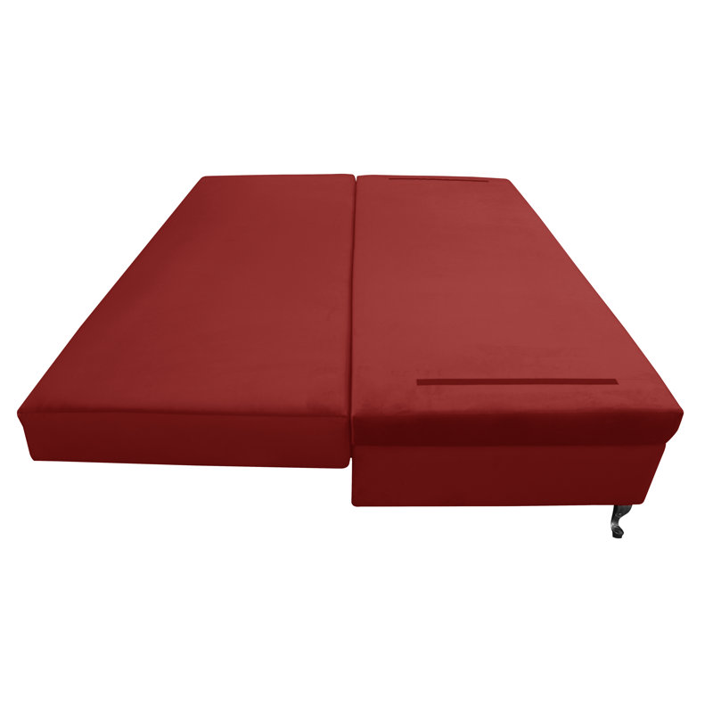 Glamour 3 Seater Sofa Bed, Red