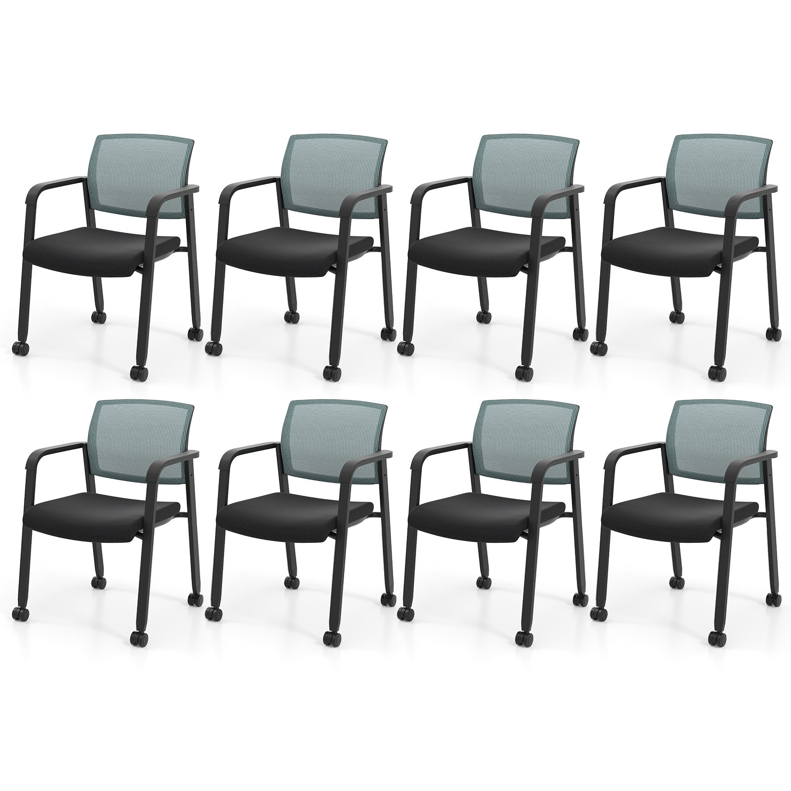Inbox Zero 8 PCSC Conference Chairs Stackable Office Guest Mesh Chair ...