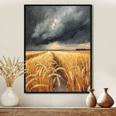 Erdenheim, campagne, blé doré sous les nuages de la tempête III - campagne grand art mural