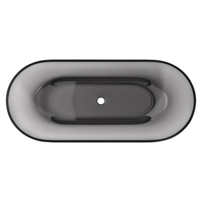 69" x 29.5" Solid Surface Stone Resin Freestanding Soaking Bathtub