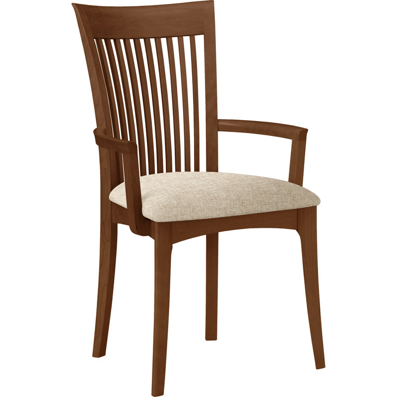 Sarah 19.25'' H Upholstered Armchair, Saddle Cherry, Hemp Fabric