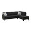 Canapé modulaire en L avec porte-gobelet en forme de L - Noir-Droite-131519060-131519063-131519064
