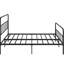 Grand lit en métal avec tête de lit, structure solide, pas de sommier nécessaire, repos nocturne, cadre plateforme noir - grand lit, ressort en fer, rêve paisible,
