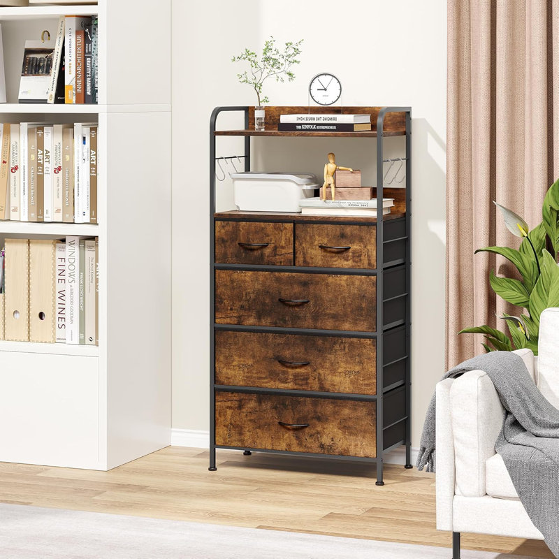 60cm W Chest of Drawers, Brown/Black