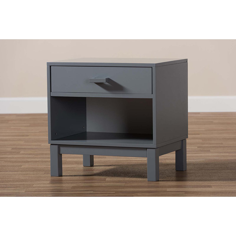 Table de chevet 1 tiroir Caden Delilah, Gris