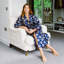 100% Cotton Velour Mid-Calf Bathrobe with Pockets-75051879