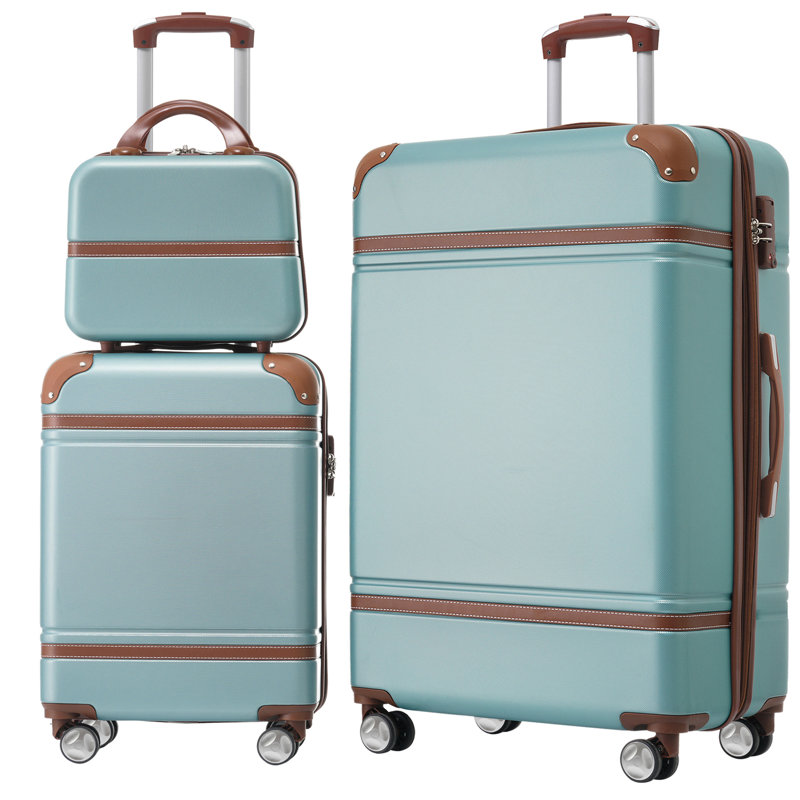Valise à roulettes Hardshell 3 pièces 20 "+ 28" Valise avec serrure TSA, Green