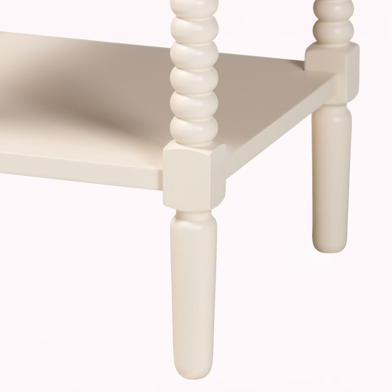 Baxton Studio Braith Farmhouse Spindle Wood 1-Drawer Nightstand, Ivory
