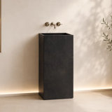 Vast Studio  Freestanding Rectangle Sink in Brown — Modern Concrete Bathroom Pedestal Basin