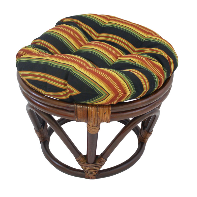 Outdoor 4'' Ottoman Seat Cushion, Dark Gray/Brown