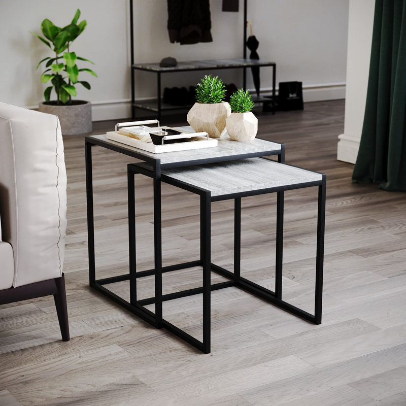 Sylvie 2 Piece Nest of Tables, Grey