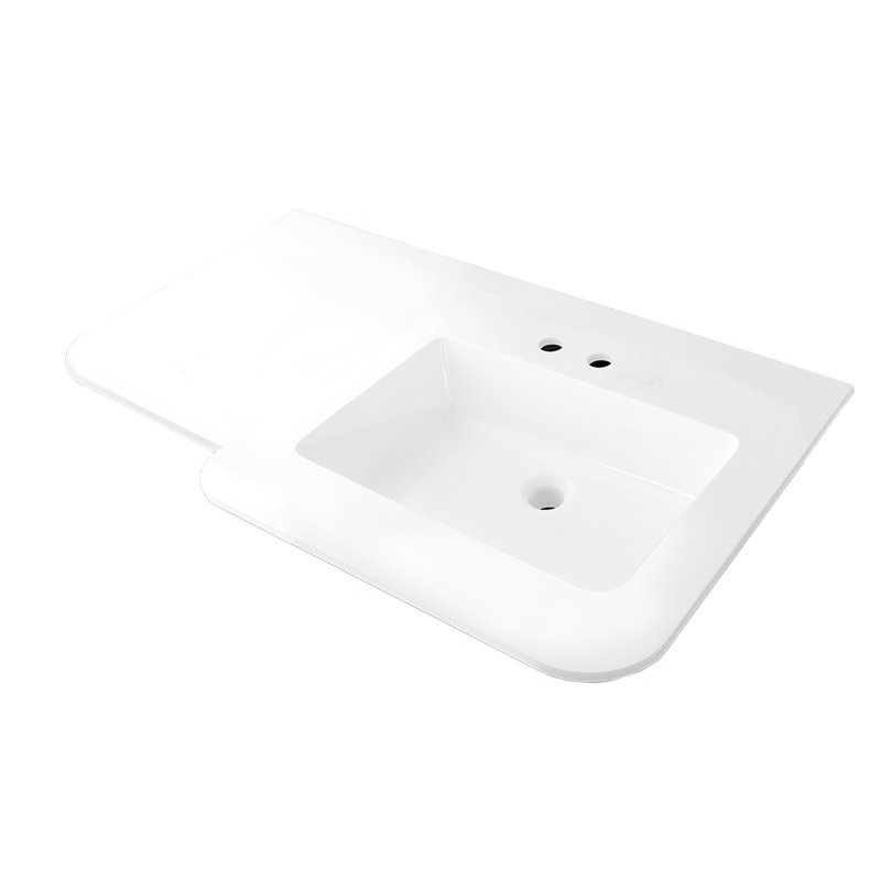 Kubitop 36'' L Bathroom Sink, Gloss White
