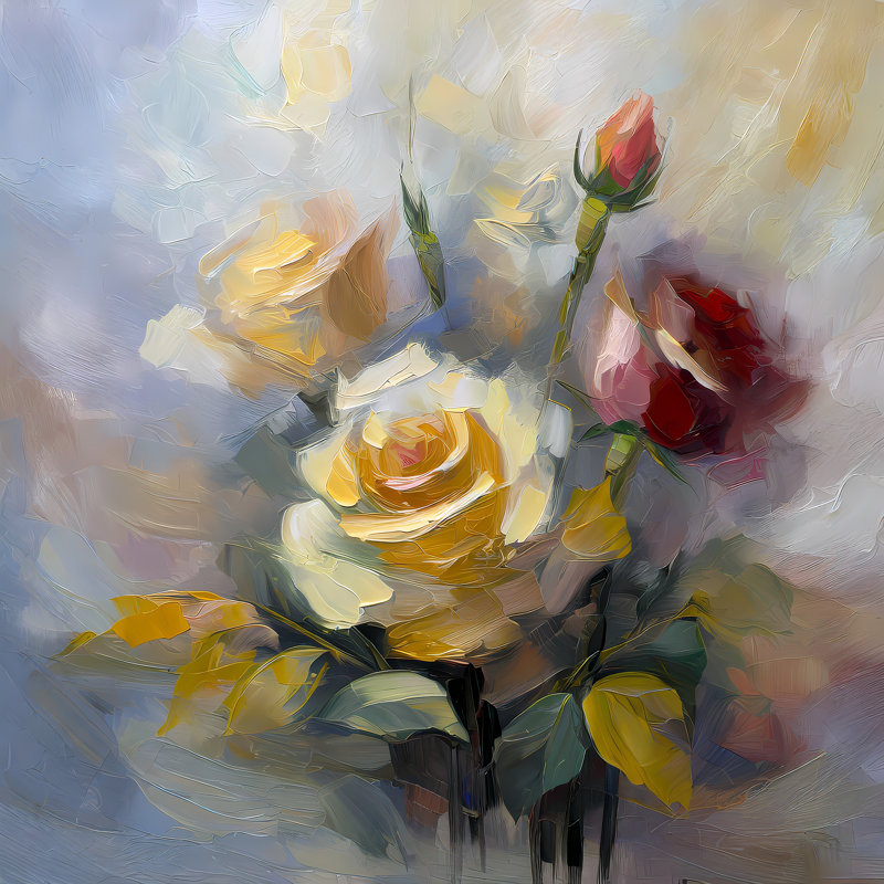 Roses fraîches, H 24 po x l 24 po