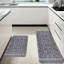 Tapis de flanelle durables, tapis tribaux géométriques gris 2 pièces pour la cuisine et le salon