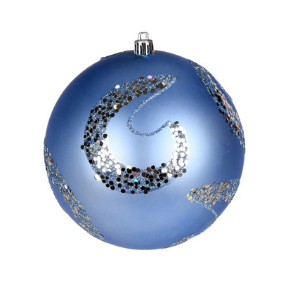 Vickerman Matte Sequin Swirl Ball Ornament 4'' Ball Ornament