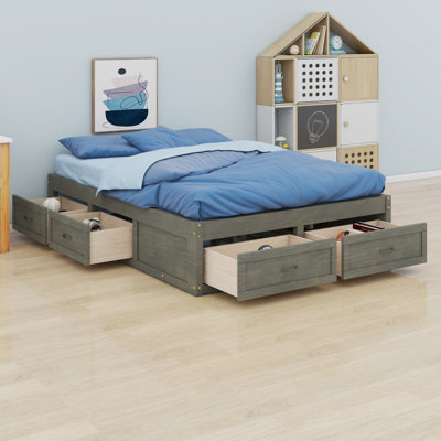 Minimalist Platform Bed with Storage Drawers