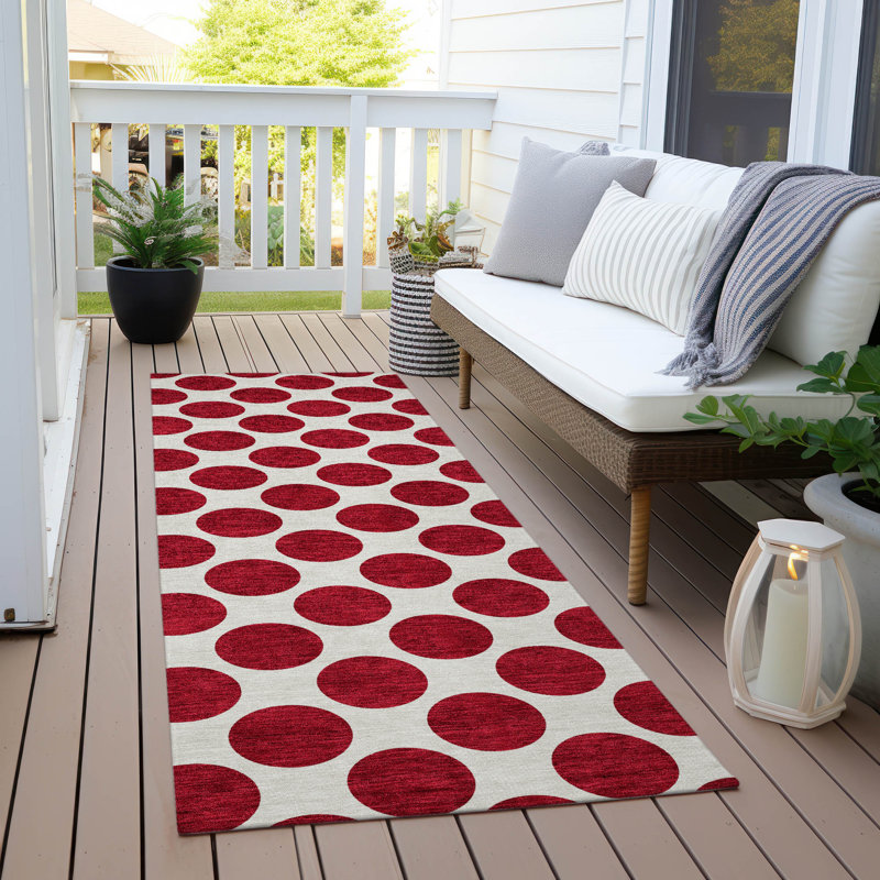 Chayden Washable Geometric Indoor / Outdoor Rug, Runner 2'3" x 7'6"