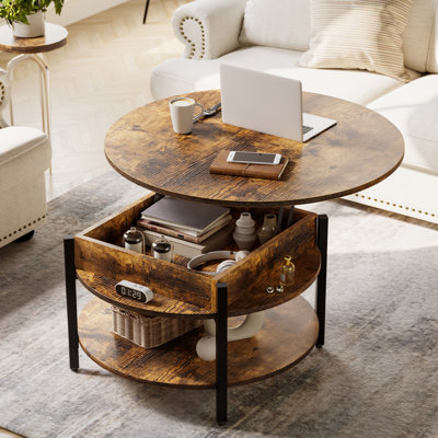Wynny Lift Top Extendable 4 Legs Coffee Table with Storage