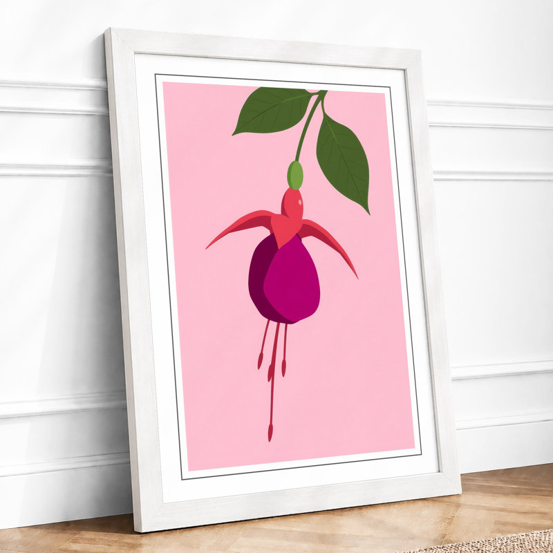 Fuchsia Bloom Botanical - Print, A4 - 29.7 x 21.0 cm, White