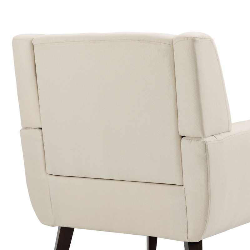 Jaqueze 73.4 Cm Wide Tufted Armchair, White Linen Blend
