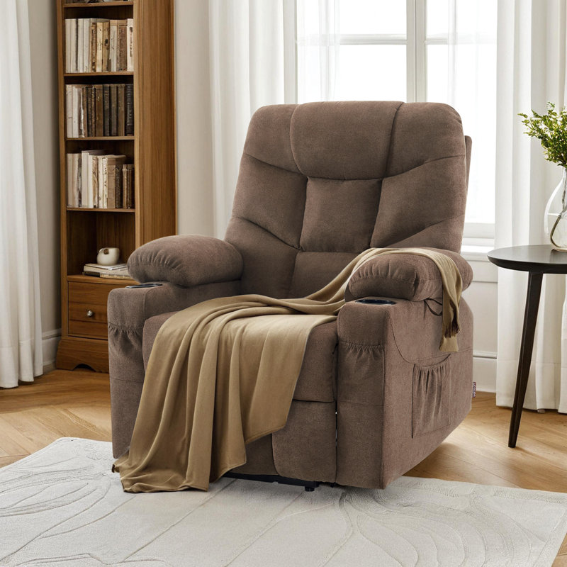 85.1cm Wide Lift Assist Standard Recliner, Brown 