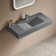 40 in. Wall-Mount or Countertop Bathroom Sink V-Shape Drain Solid Surface Material