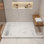 Base de bac de douche rectangulaire l 60 po x P 32 po avec couvercle de drain en acier inoxydable, acrylique aspect marbre