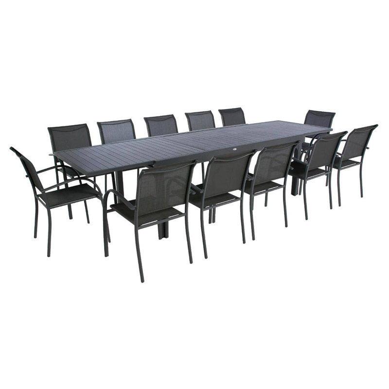 Evelina Rectangular Metal Outdoor Dining Table , 200cm cm W 100cm cm D