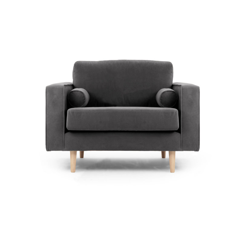 Boubacar Velvet Sofa, 2, Anthracite