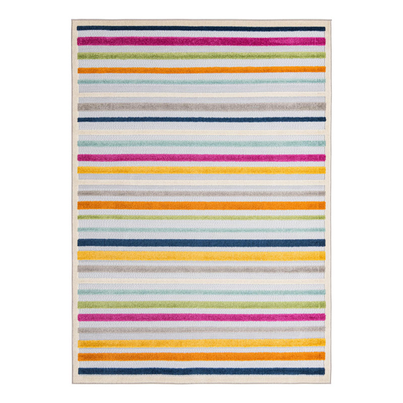 Striped Indoor / Outdoor Rug, Rectangle 6' x 9'