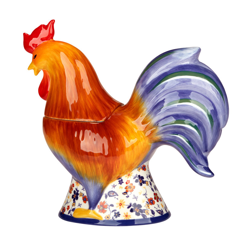 Morning Rooster 3-D Rooster Cookie Jar 12.25in x 5.75in x 11.5in 48 oz