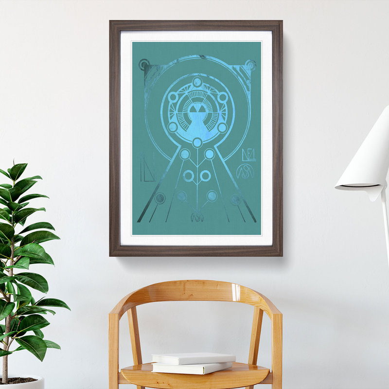 Abstract Twilight Shapes - Picture Frame Graphic Art, 36cm H x 27cm W x 2cm D, Walnut