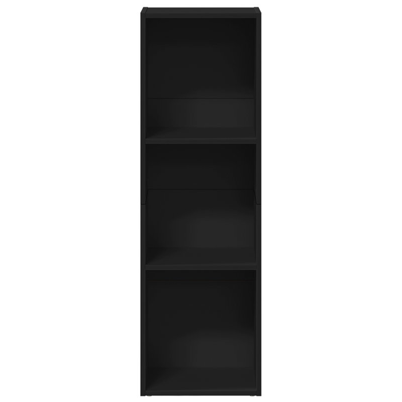 Abelia Bookcase, (3 Shelves) 114cmH x 36cmW x 30cmD, Black