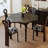 Solid Wood rubberwood black Dining Table-1426160008