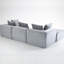 Compressé à 4 sièges gris avec velours côtelé doux, tout design, sans assemblage, ajustement modulaire pour les espaces de vie principaux Tissu en velours côtelé, flexibilité