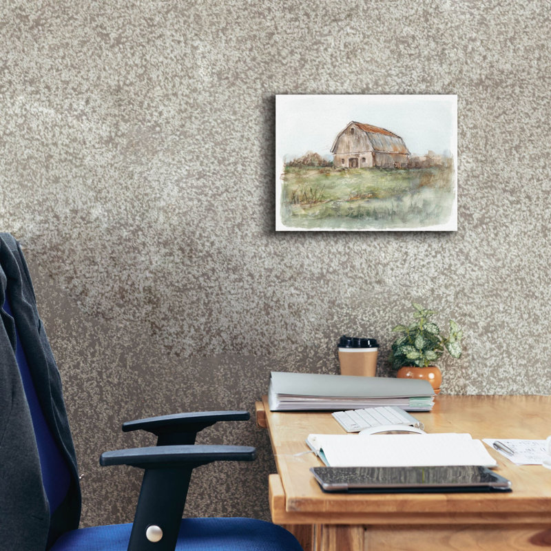 «Tin Toit Barn II» par Ethan Harper, art mural sur toile, H 12 po x l 16 po x P 0,75 po