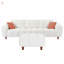Canapé convertible modulaire avec repose-pieds mobile et coussins décoratifs, parfait pour le confort et le style de tout salon.