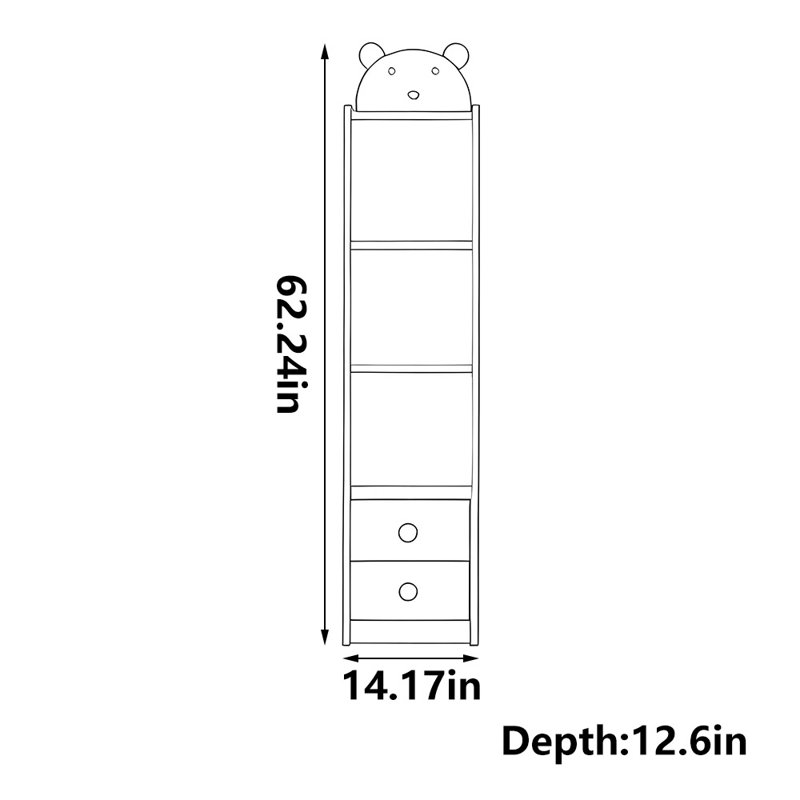 Ashauna, (3 tablettes) H 62,24 po x l 14,17 po x P 12,6 po
