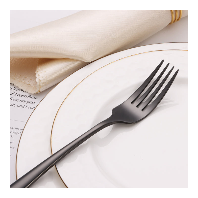 20 Pc Flatware Set Black with Colorblock Handles