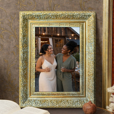 Antique Gold 3 PCS 5" x 7" Warm Picture Frame with Shelf Ready Design