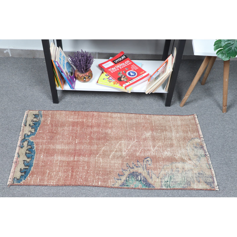 Vintage Turkish Area Rug In Faded Pink And Blue Design Offering Woven Textile Elegance For Home Decor