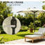Petit demi-parasol de patio ventilé, demi-parasol de patio extérieur, avec manivelle 8 nervures pour l'extérieur-761742678
