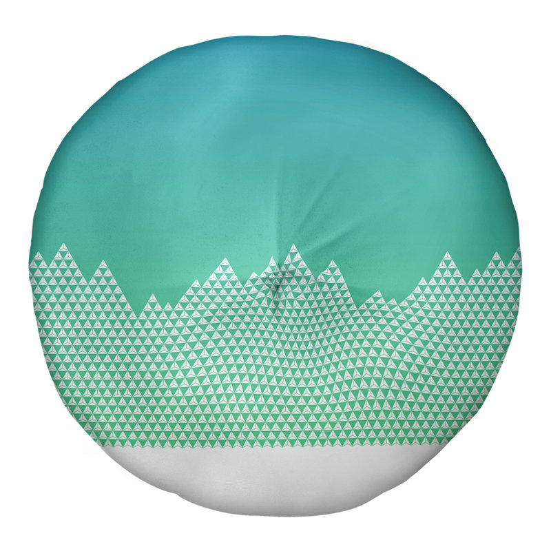 Coussin Katelyn Elizabeth, 26 po x 26 po, Bleu / vert